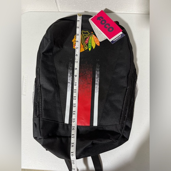 NHL FOCO USA Chicago Blackhawks Backpack NWT Black - Picture 4 of 12